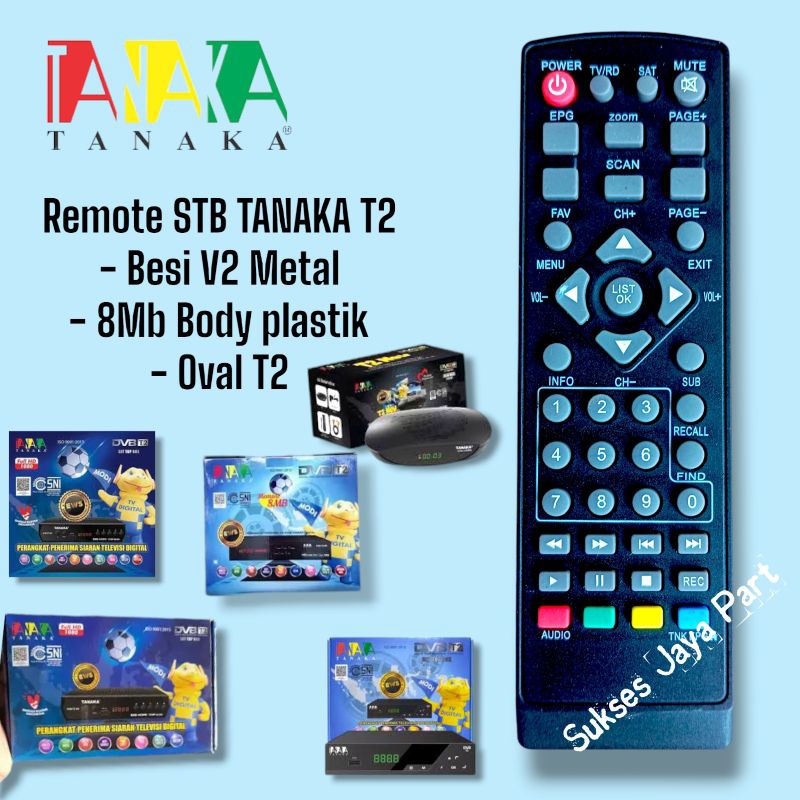 Remote STB Tanaka Metal Body Besi T2 Tanaka 8Mb Besar DVB T2 Remot Set Box Tanaka V2