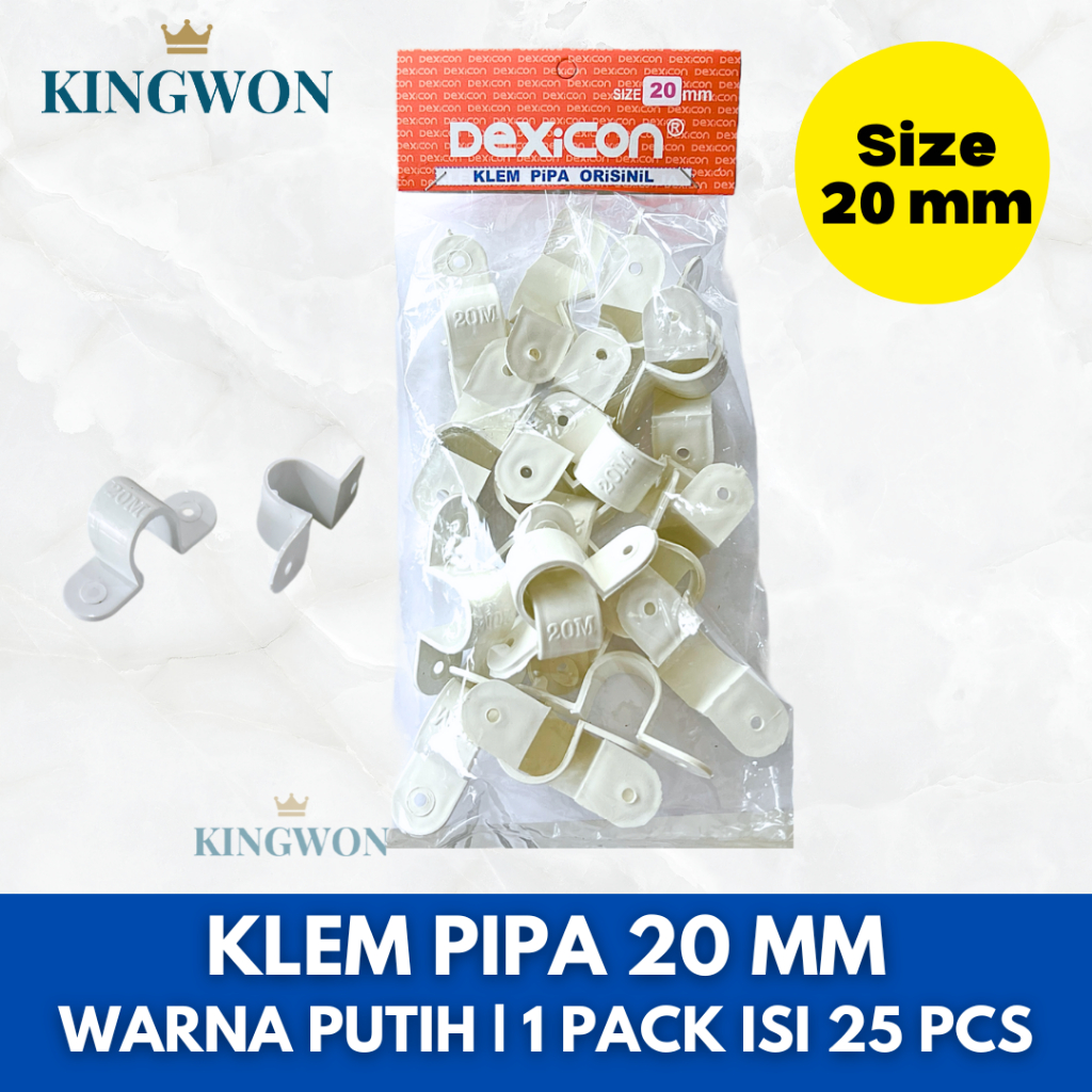 KLEM PIPA CLAMP PIPA 20 MM PVC CONDUIT LISTRIK OMEGA PUTIH Klem Conduit Klem Pipa Listrik 20mm