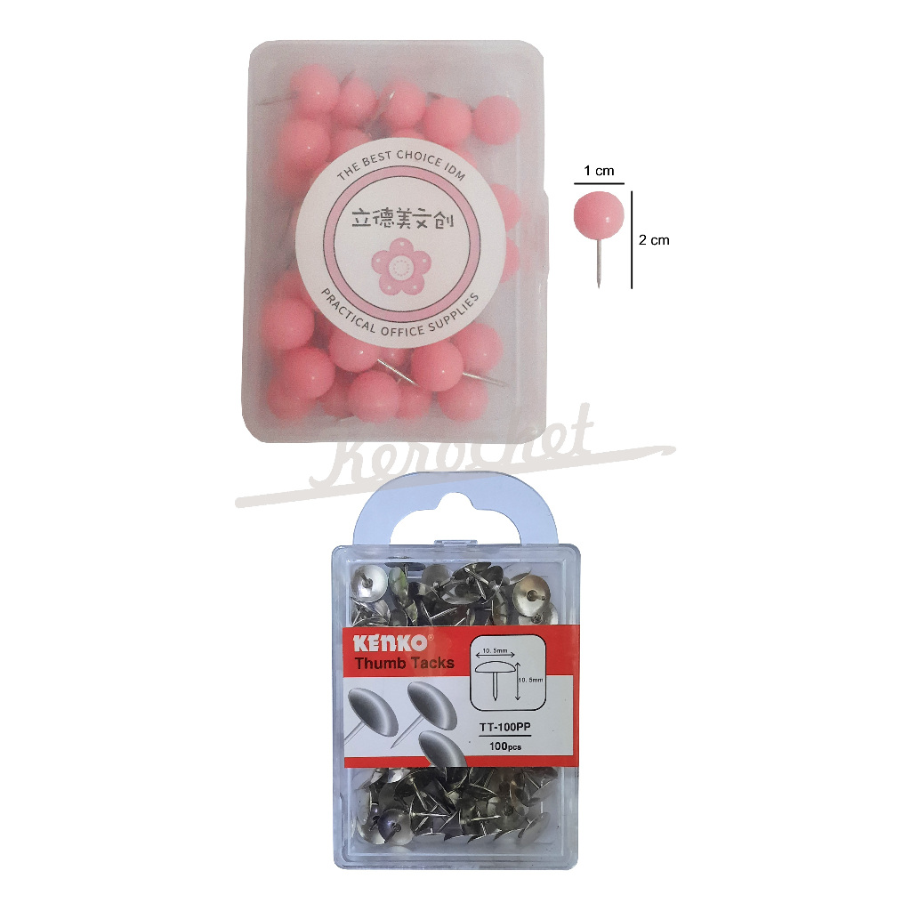 

Thumb Tacks Pines Paku Payung Push Pin Ball Jarum Pentul