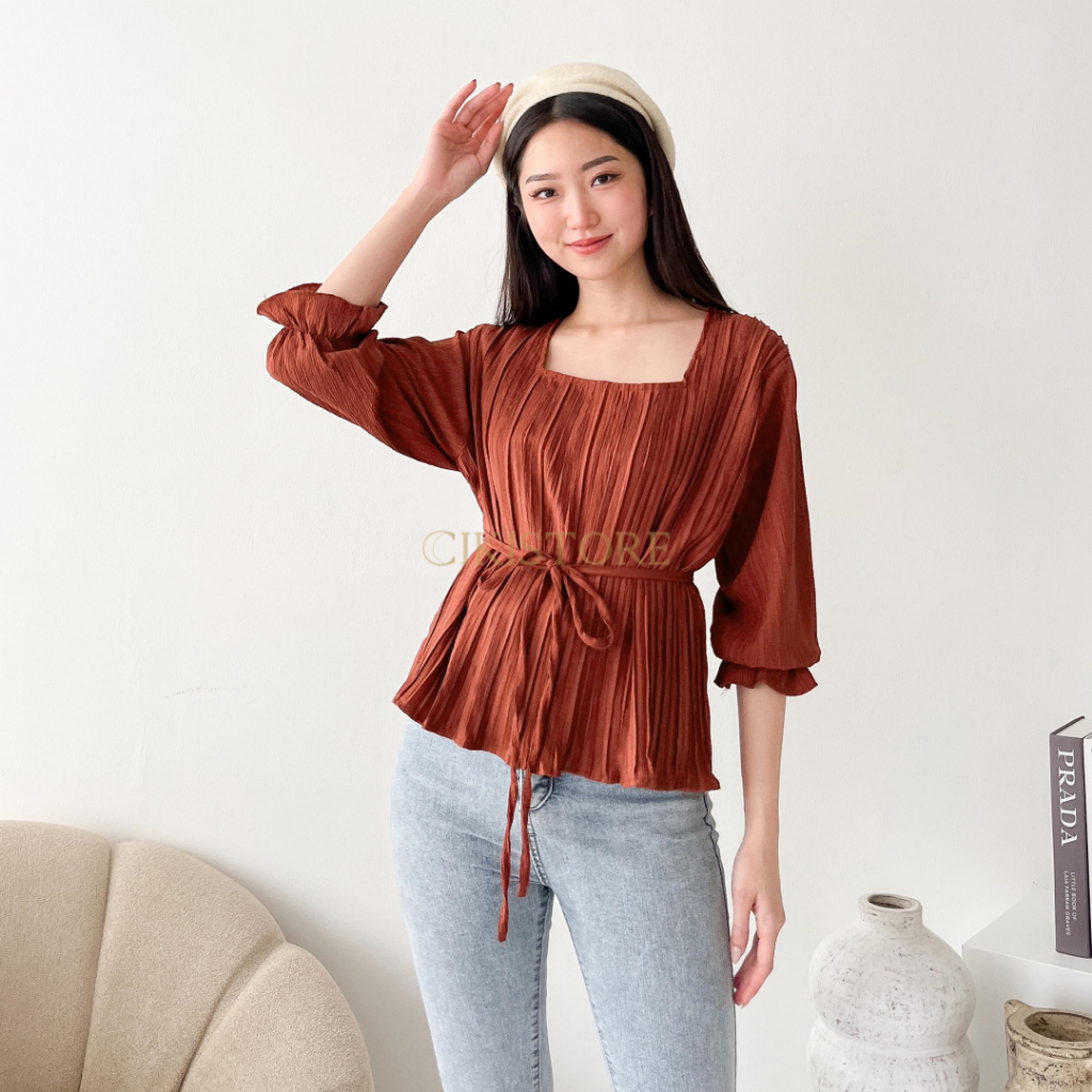 Cikistore - Aqila Top Atasan Blouse Wanita Baju Casual