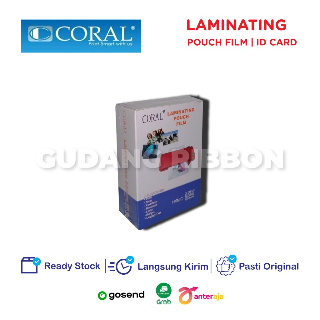 

100 Lembar Coral Plastik Laminating Glossy KTP ID CARD SIM 150 Micron