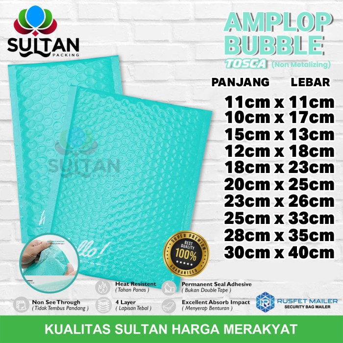 AMPLOP BUBBLE MAILER TOSCA PREMIUM RUSFET SATUAN TERMURAH WRAP ENVELOPE