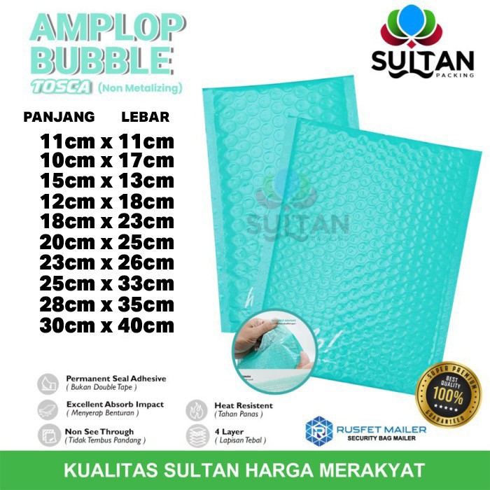 AMPLOP BUBBLE MAILER WRAP ENVELOPE RUSFET TOSCA PREMIUM