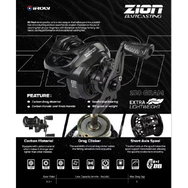 Reel Iroly ZION Baitcasting (BC)