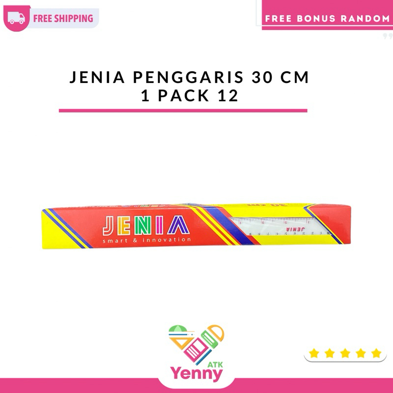

Jenia Penggaris Bening 30 Cm | Jenia Penggaris 30 Cm 1 Pack 12 Pcs