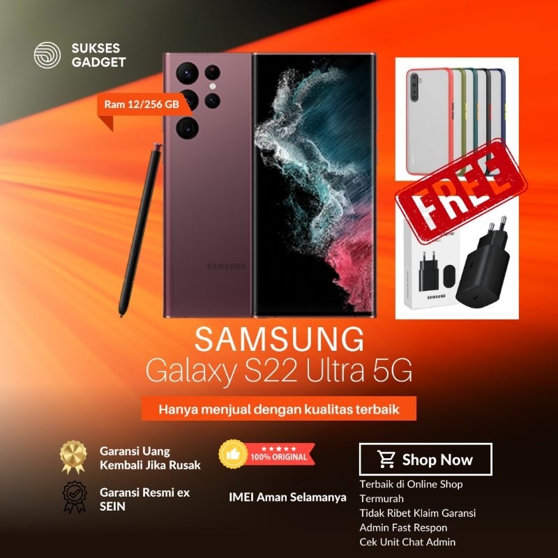 Samsung S22 Ultra 12/256GB Second Fullset Garansi Resmi SEIN