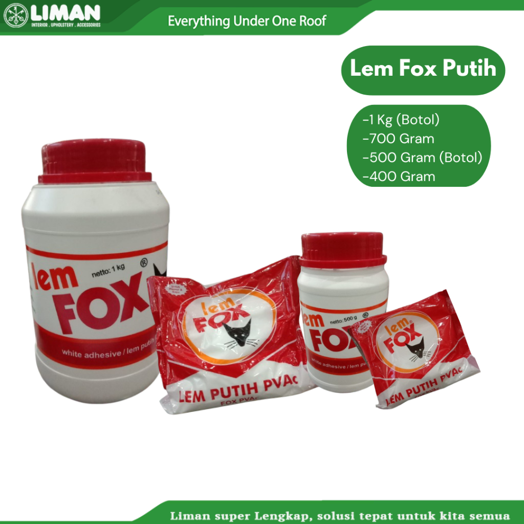 

Lem Kayu Fox Putih / Lem Putih PVAC