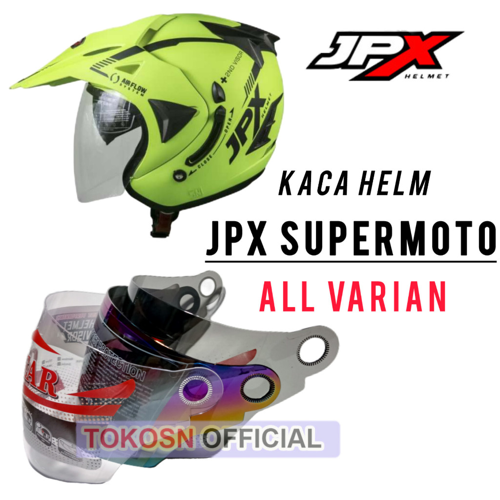 Kaca helm JPX SUPERMOTO visor helmet jpx supermotoNMAX pelangi hitam bening
