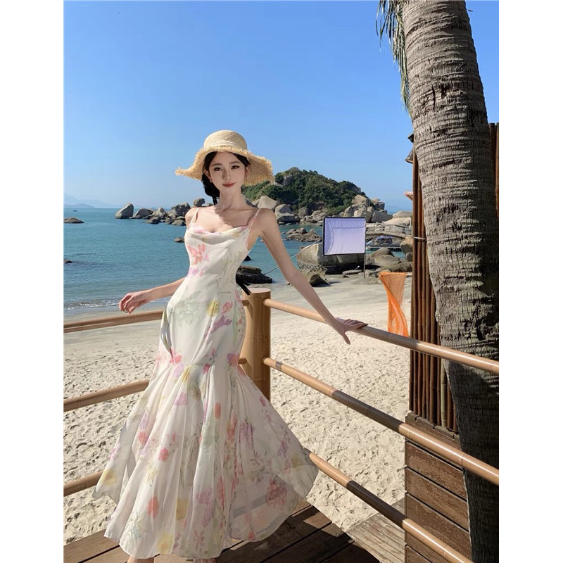 Spring White Dress Putih Bunga Bunga Pantai