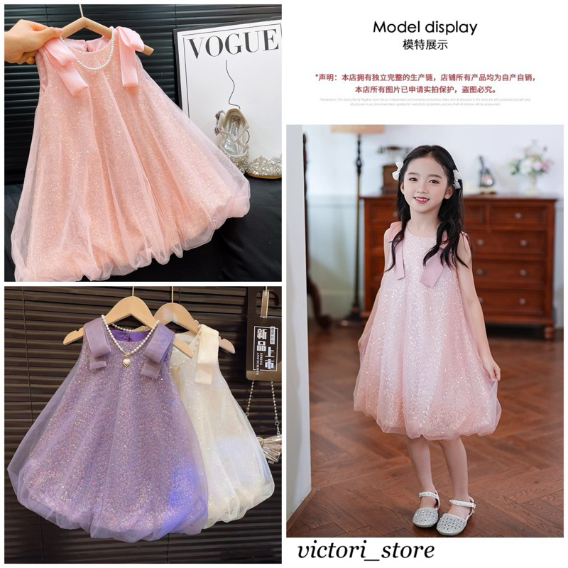 Dress Pesta Anak Perempuan Gaun Ulang Tahun Anak Perempuan Baju Pesta Anak model Dress Balon