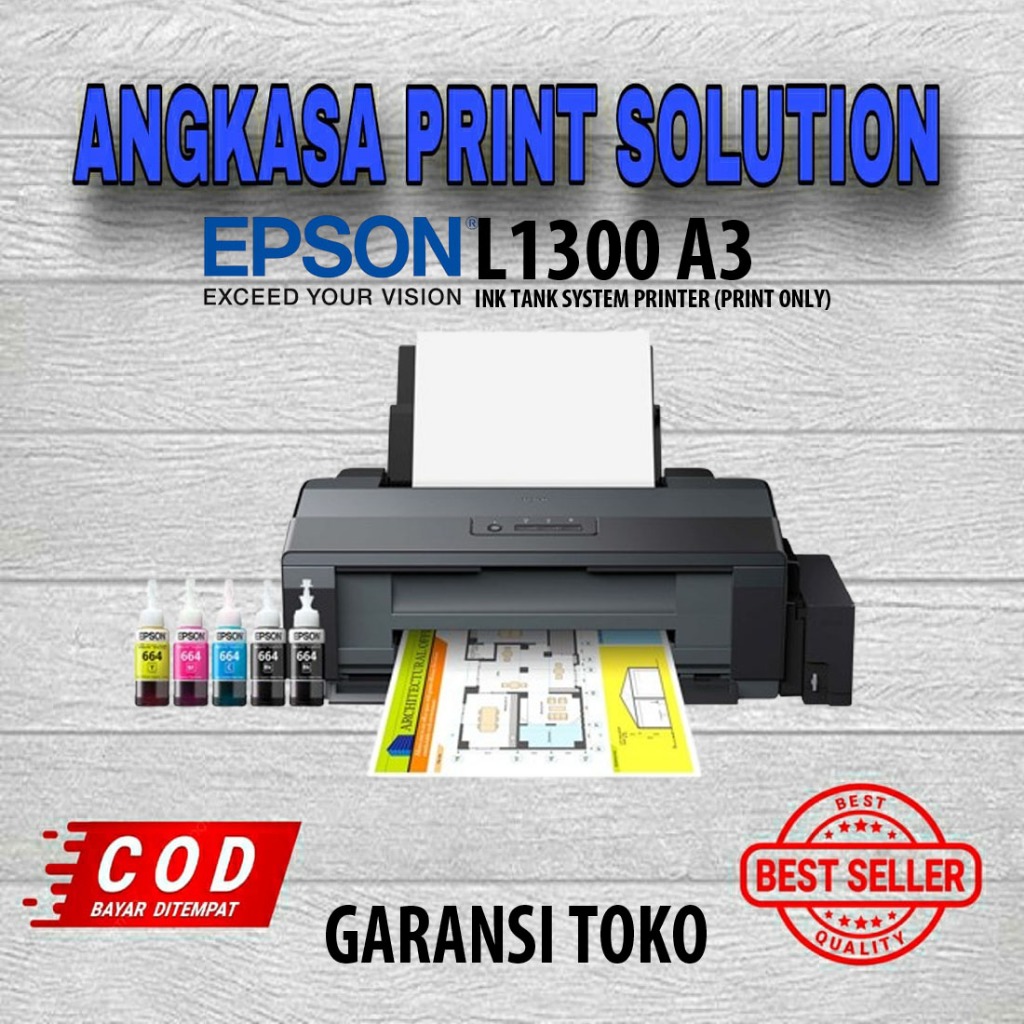 Printer Epson L1300 A3 Printer Epson L 1300 A3 A3+ GARANSI siap pakai