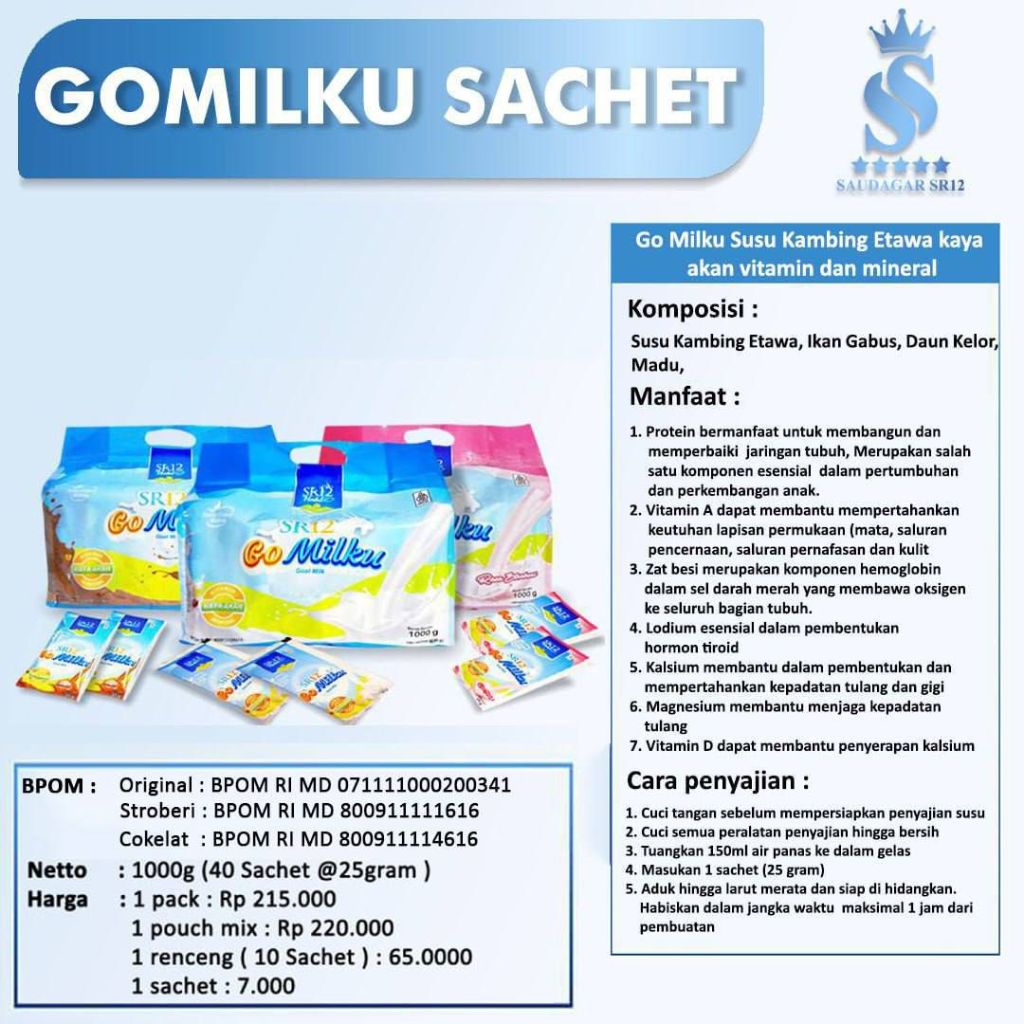 

GO MILKU ORIGINAL 100% 1000g (40 Sachet @25g)