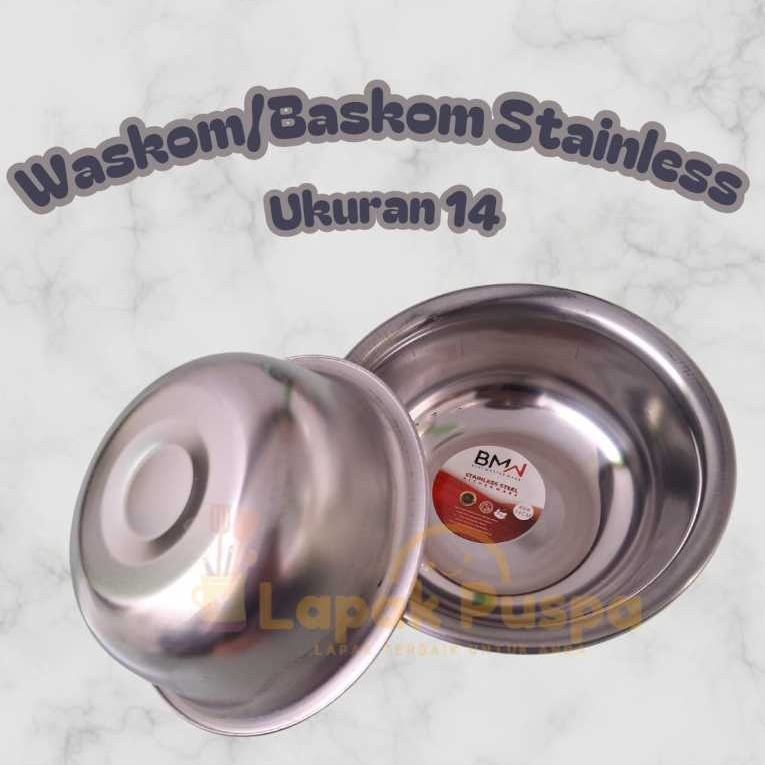 3 pcs waskom baskom stainless ukuran 14 diameter 12,5 cm bagus mangkok mangkuk waskom baskom stainle