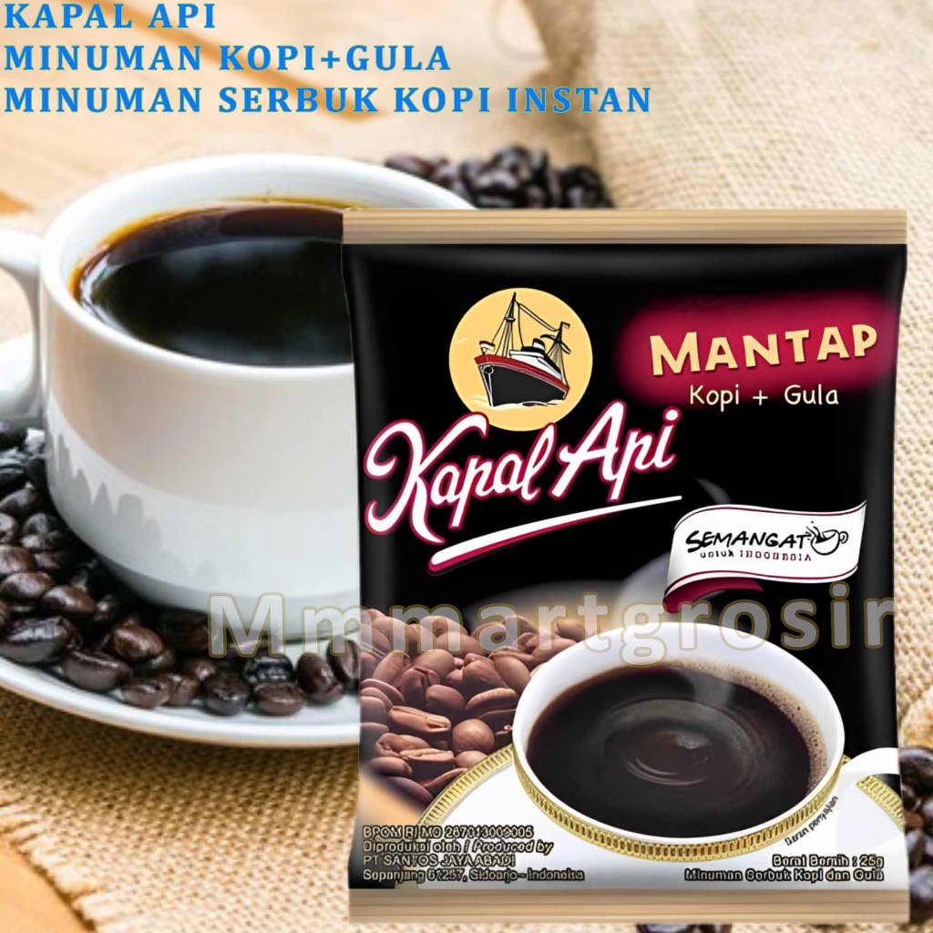 

Kapal Api / Minuman Serbuk Kopi + Gula / Minuman Kopi Hitam Instan / 10x25gr