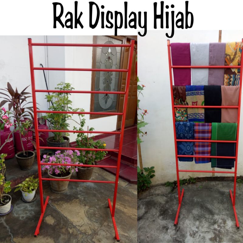 (FULL BESI) Rak Display Kerudung/pashmina/jilbab/Hijab/Rak gantung/Rak display kertas kado