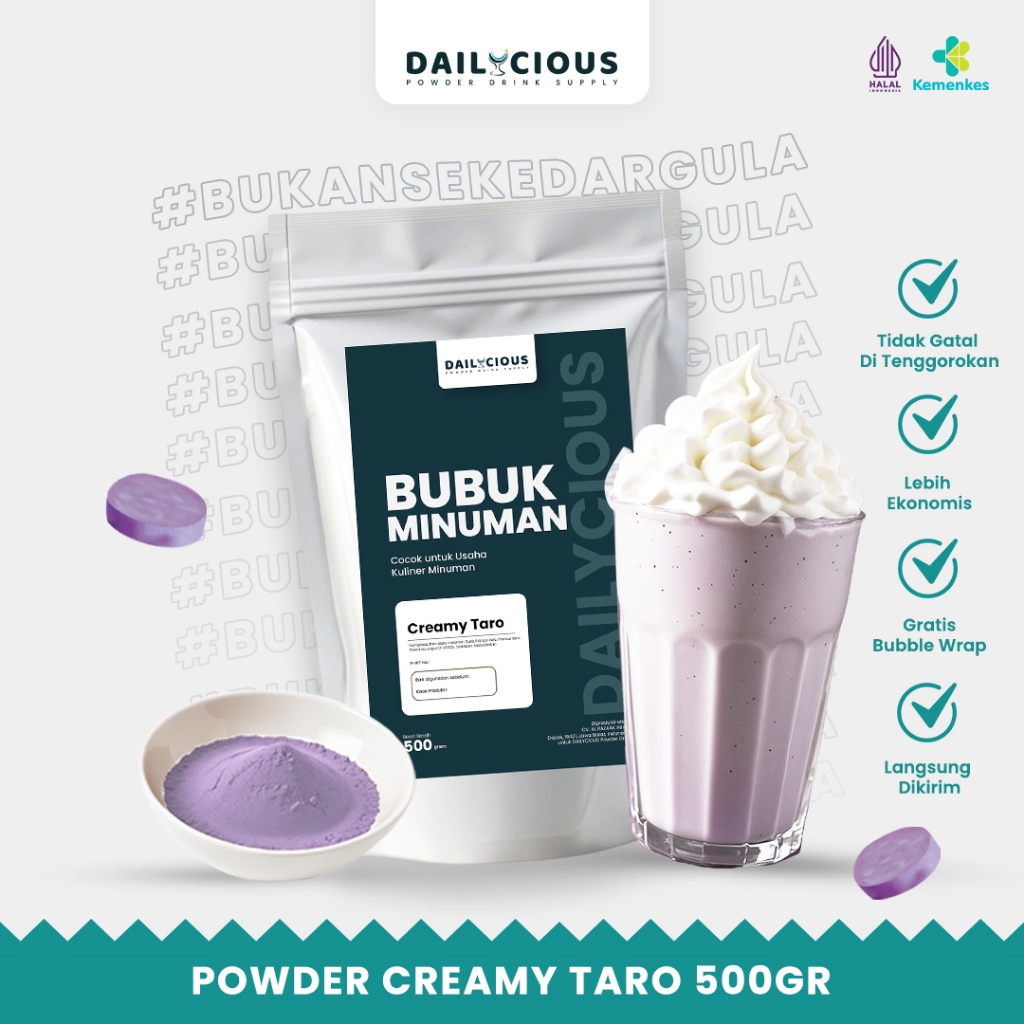 

Bubuk Minuman Creamy Taro 500 gram - Powder Creamy Taro 500 gram
