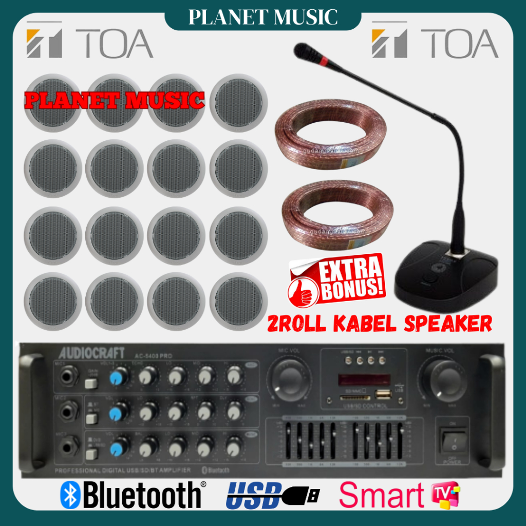 Paket Speaker Ceiling TOA / Paket Speaker Plafon TOA ( 16 Speaker )