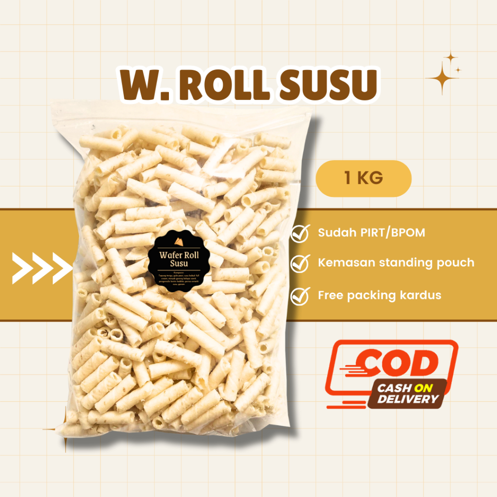 

[DELISH SNACKS] Wafer Roll Susu (Grosir) 250gr 500gr 1 KG / Snack Cemilan Camilan Grosiran Kiloan