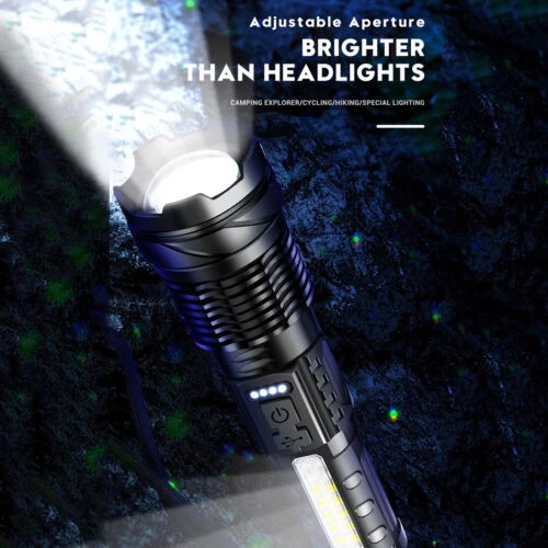 Senter Swat Police Terbaik / zoom 7 mode cahaya senter/Senter Led Rechargeable /Senter led a76 jarak