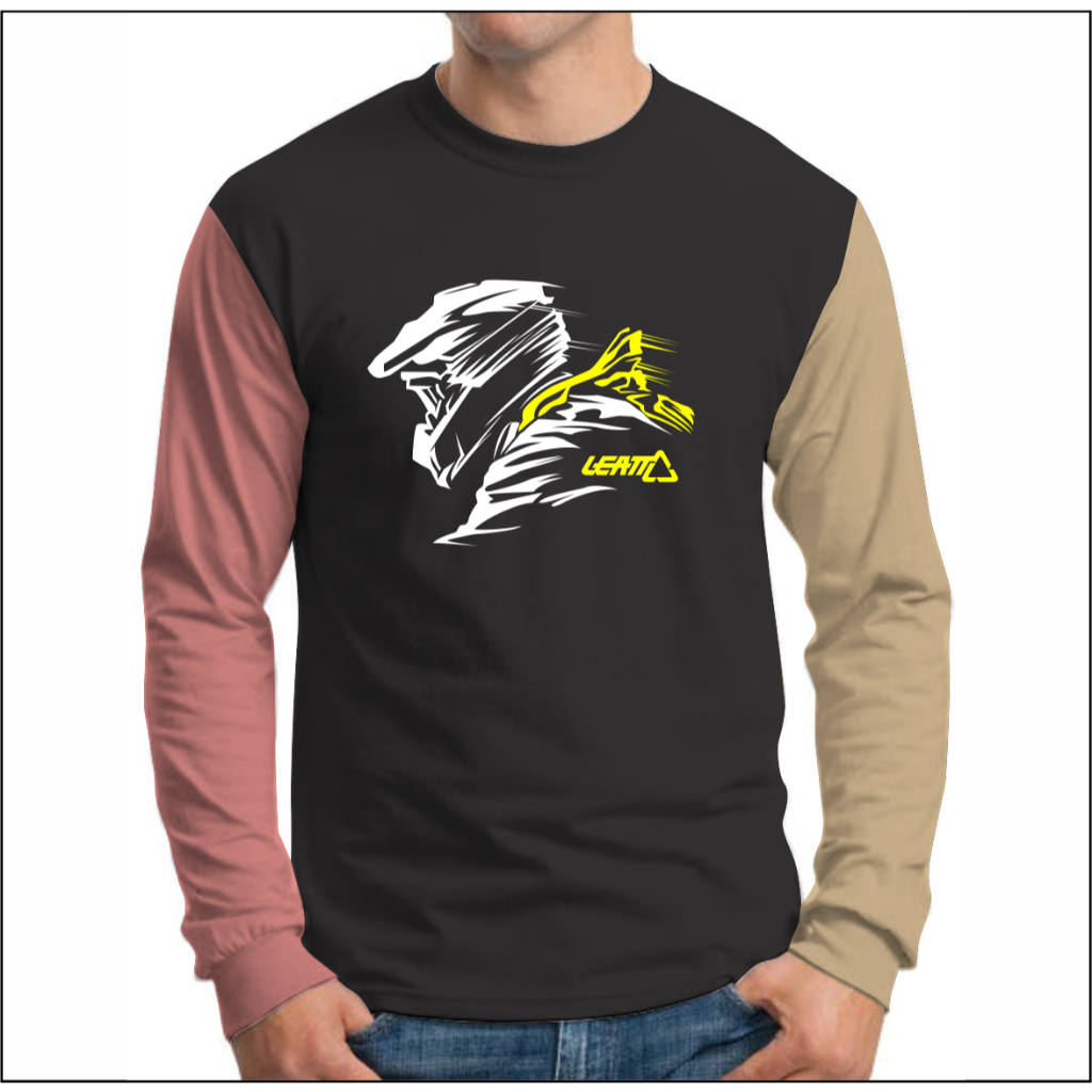 Kaos Raglan Racing Motor Supermoto Adventure Lengan Panjang Pria Original