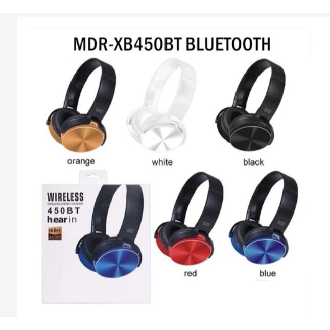 HEADSET HEADPHONE WIRELESS XB450BT EARPHONE BLUETOOTH EXTRA BASS