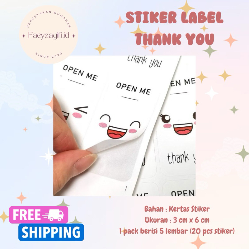 

(20 PCS) STIKER LABEL THANK YOU/STIKER LABEL MAKANAN/STIKER LABEL SOUVENIR & HAMPERS