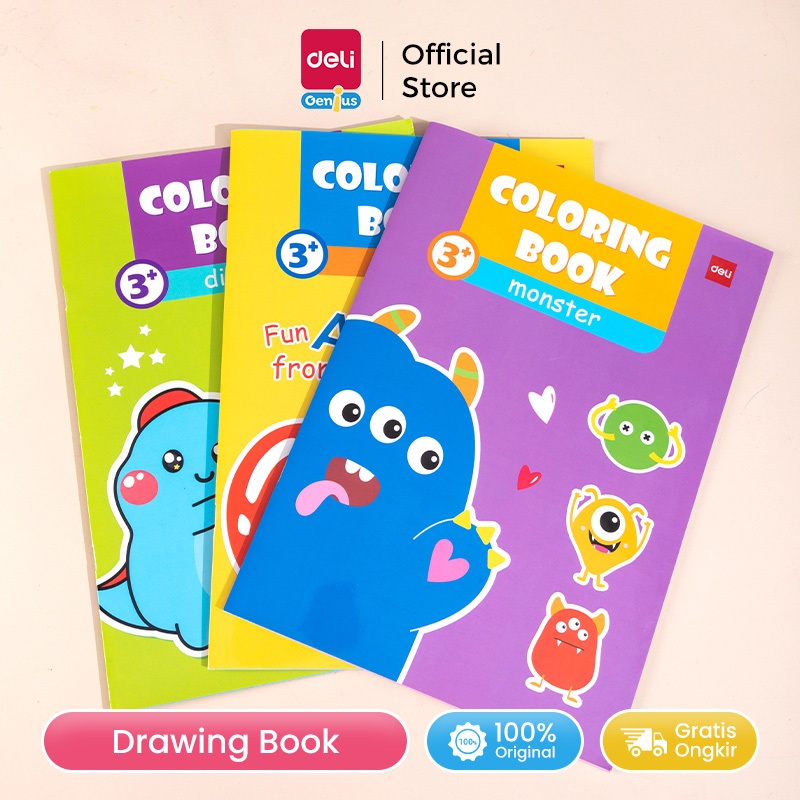Deli Coloring Book / Buku Mewarnai A4 16 Motif Kertas Tebal EN071X