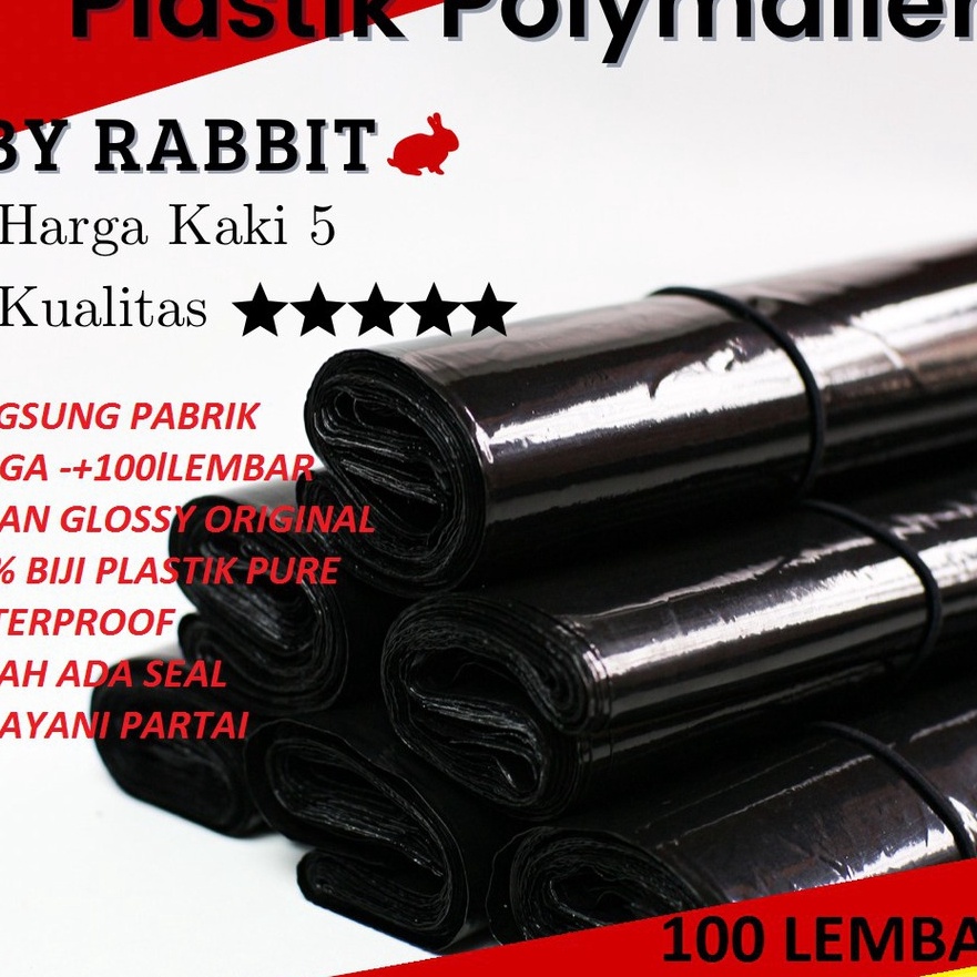

KF7 polymailer kantong online hitam glossy 2x4 kantong Plastik polymailer amplop packing online