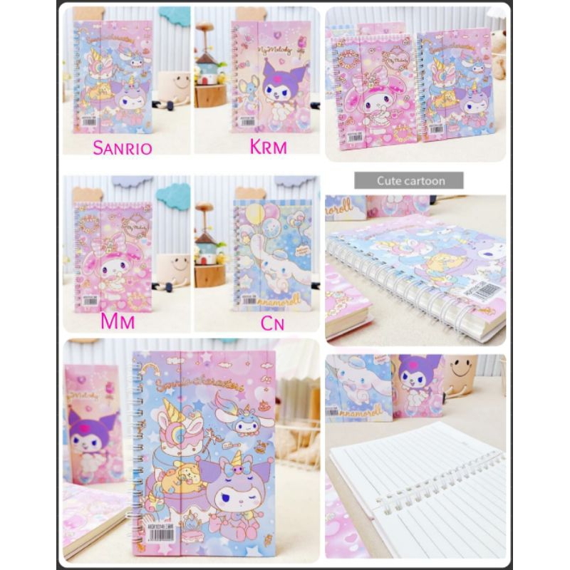 

Buku ring garis cover melody kuromi uk14.5x20.5 isi 75lembar / buku tulis cinnamoroll