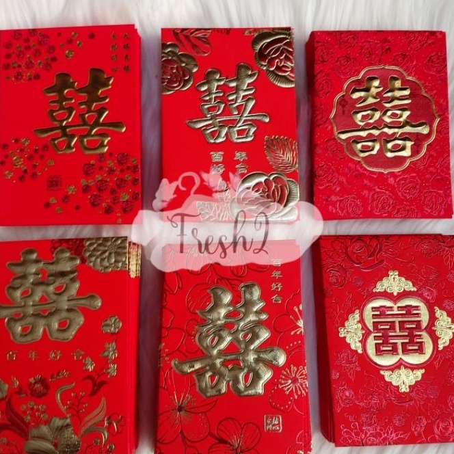 

KP8 amplop wedding isi 12 LEMBAR angpao sangjitangpao shuang xi
