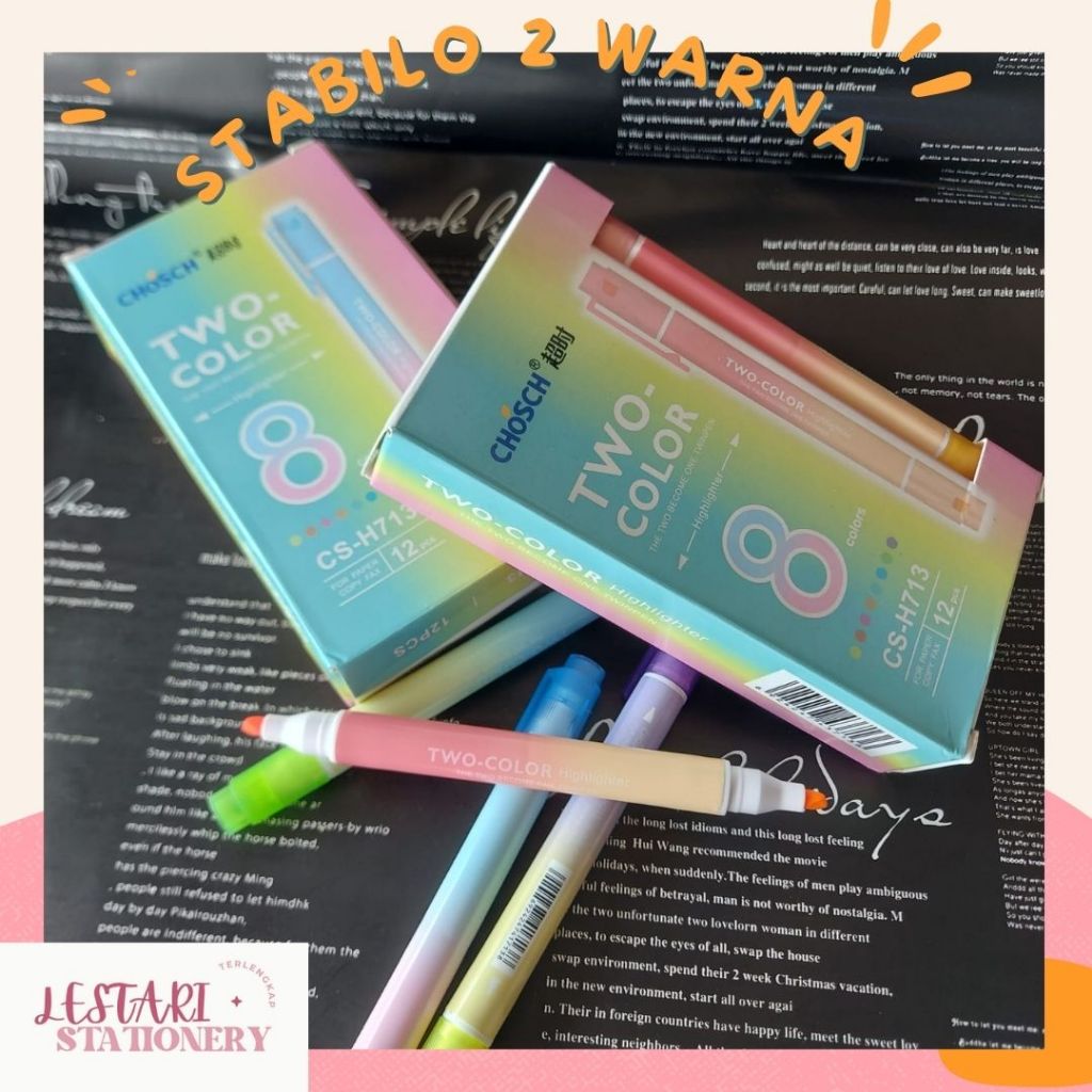 

Stabilo 2 in 1 Chosch | Highligter 2 warna | Penanda catatan | Lestari Stationery