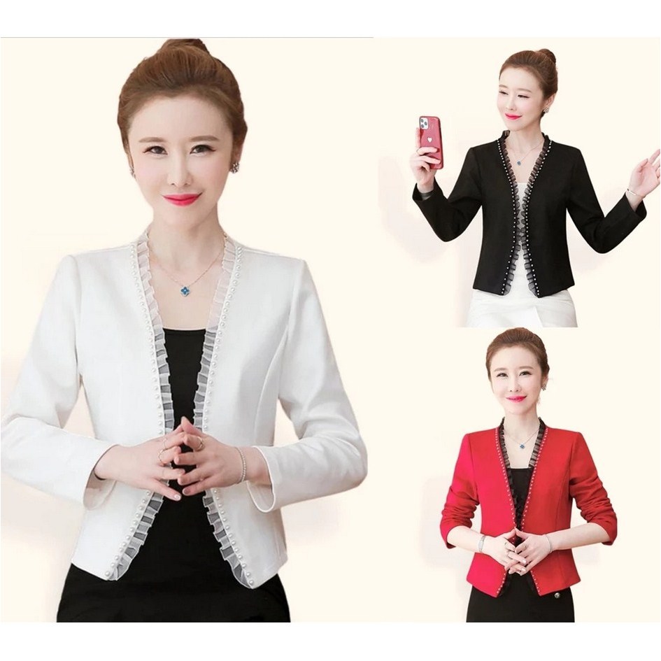 BLAZER WANITA PREMIUM FASHION KOREA STYLE HAERIN JAS BLAZER KERJA KANTOR FORMAL CASUAL PESTA KONDANG