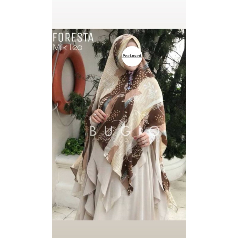 preloved Khimar Abstrak Bugio