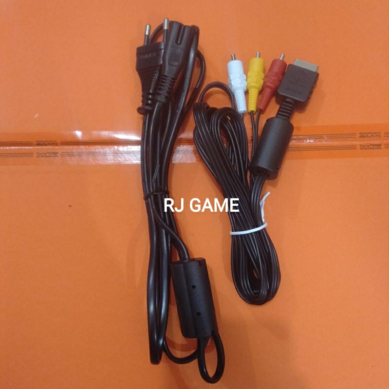 PAKET SPESIAL KABEL AV ORI PS2+KABEL POWER PS2/3/4 ORI