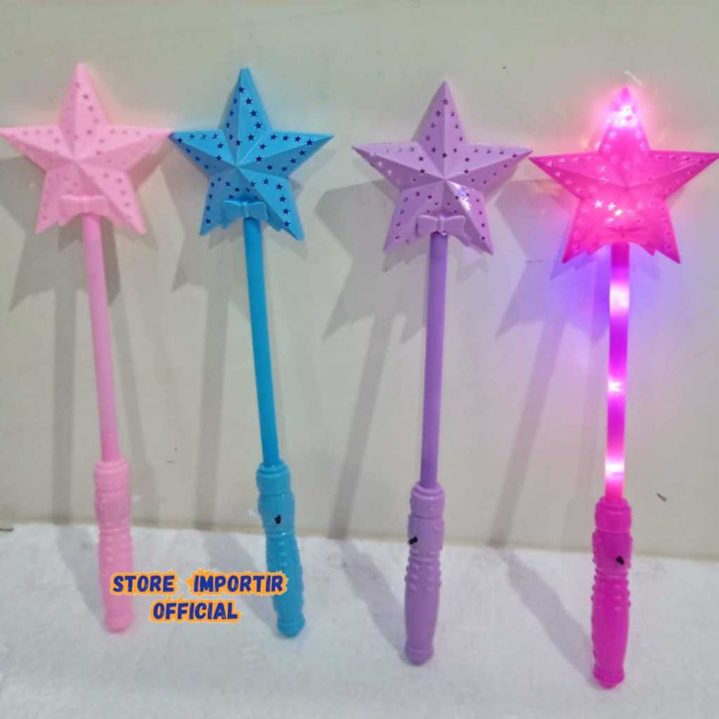 Mainan Led Light Stick Tongkat Peri Party Pesta Anak LED 3 Nyala Bentuk Love Bintang | Mainan Tongka