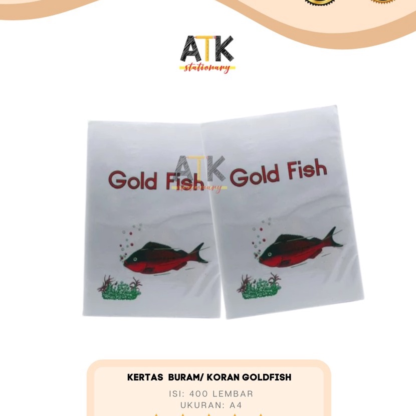 

HJ6 Kes Buram A4 Goldfish Kes Koran atk