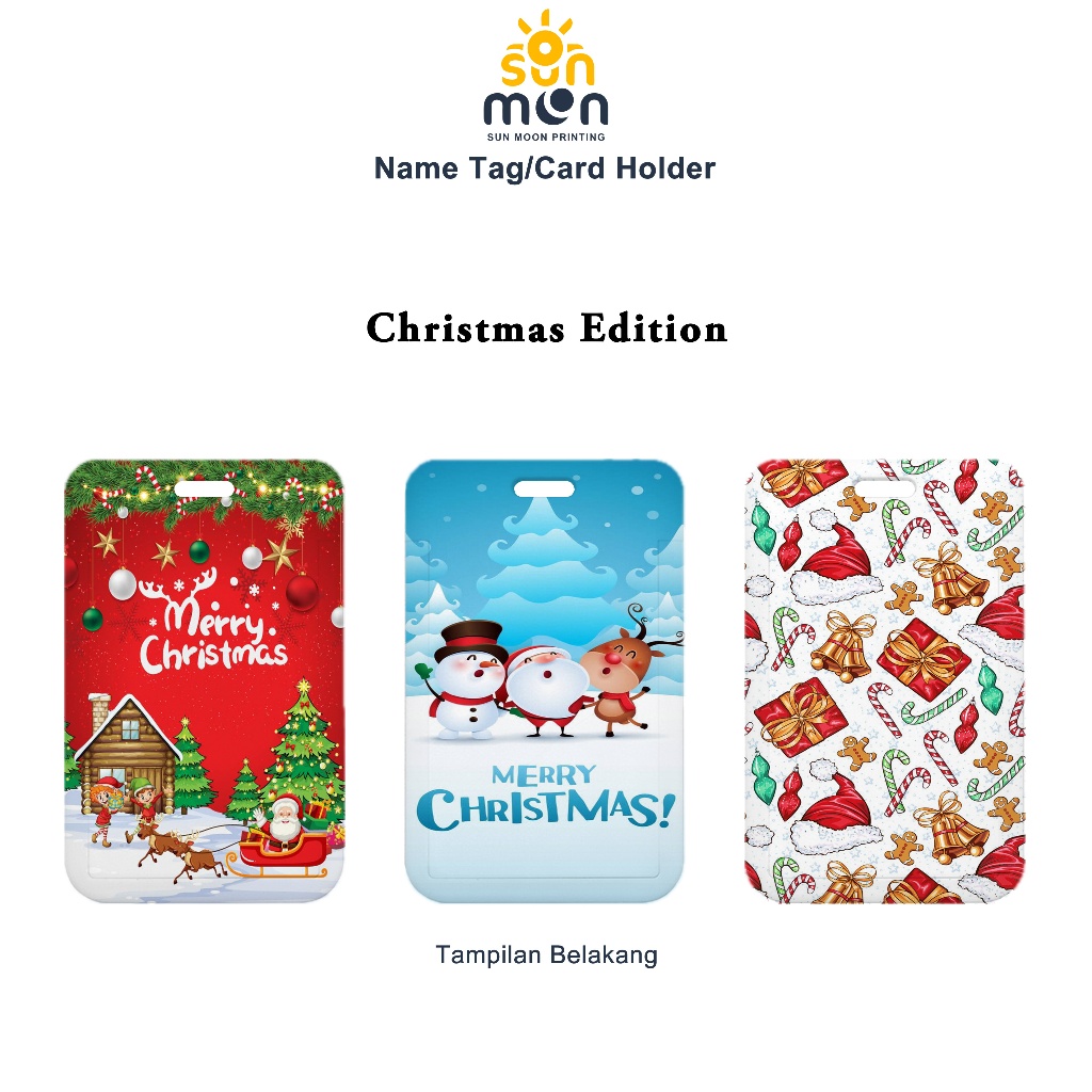 

Sun Moon Printing Card Holder Christmas Edition ID Card Merry Christmas Souvenir Natal Hampers Xmas Natalan Santa Claus