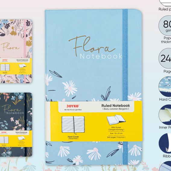 

FG2 Buku Tulis Catatan Bergaris Ruled Notebook Joyko NB726 Flora