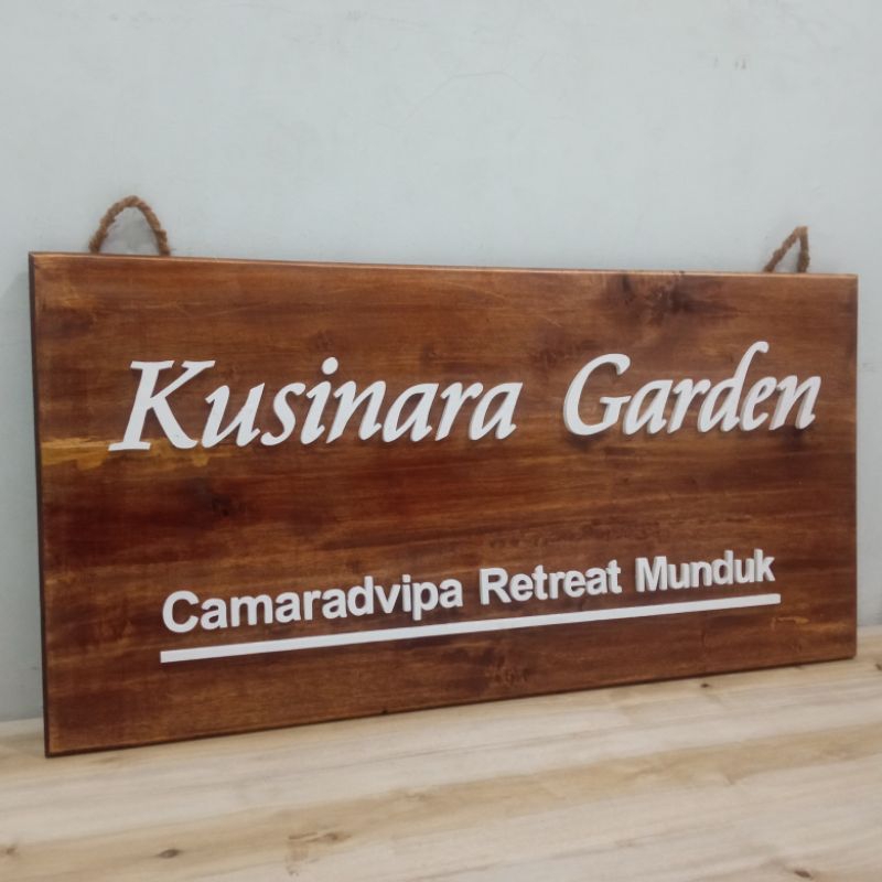 sign board plang  cafe, coffee shop, plang front office custom kayu