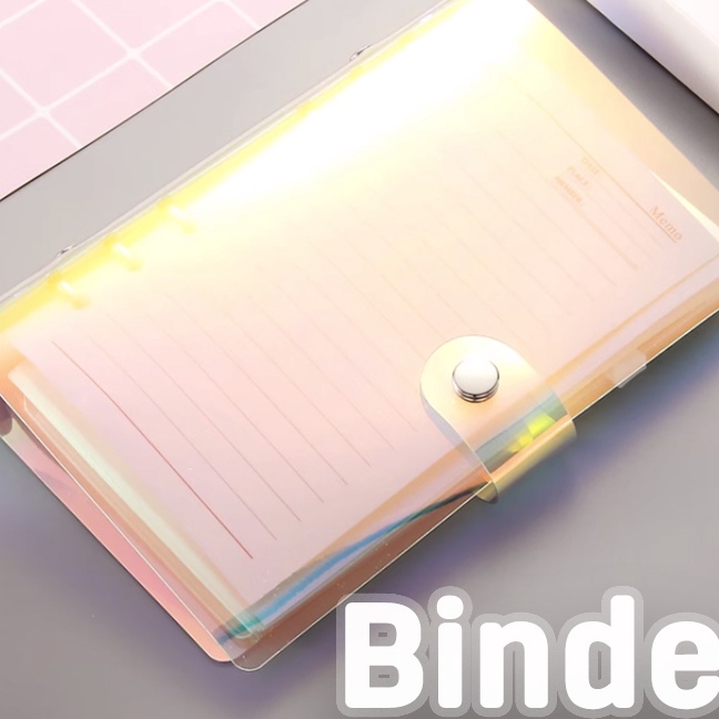 

HJ6 A7A6 A5 Binder 6 ring transparan Soft PVC Notebook Binder Cover Planner 6Ring LooseLeaf FolderTHIMPLE