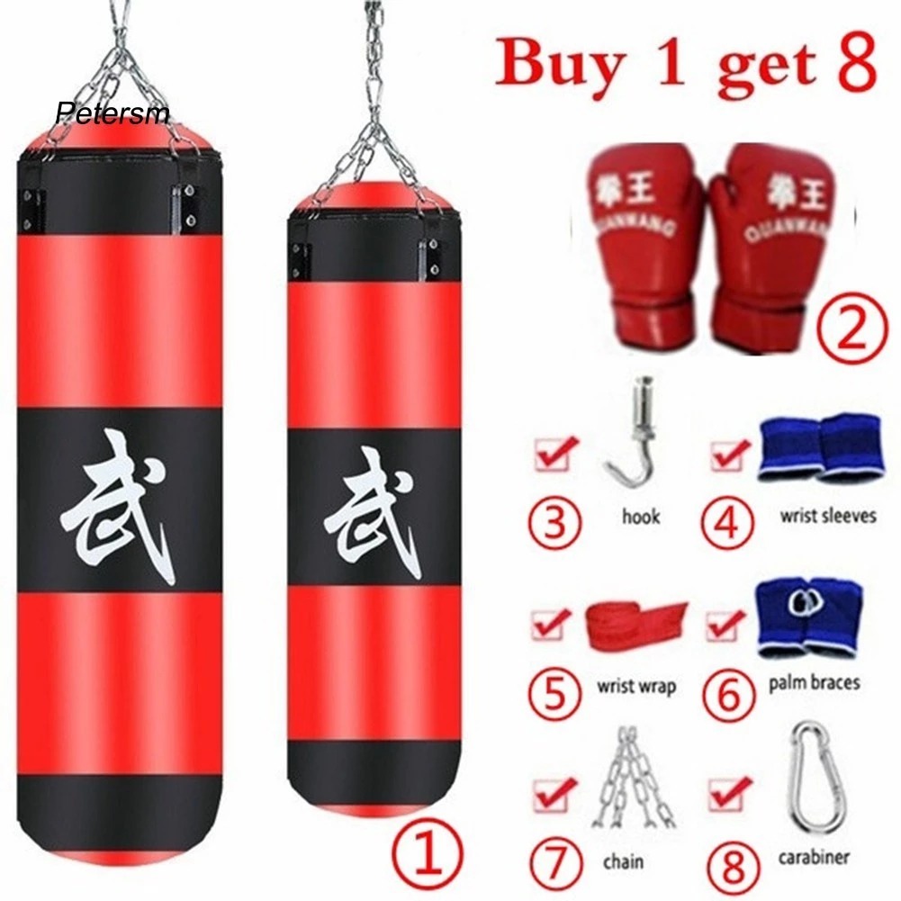 COD Paket Lengkap Sarung Samsak Tinju Mma Muay Thai Boxing 80cm dan 100cm