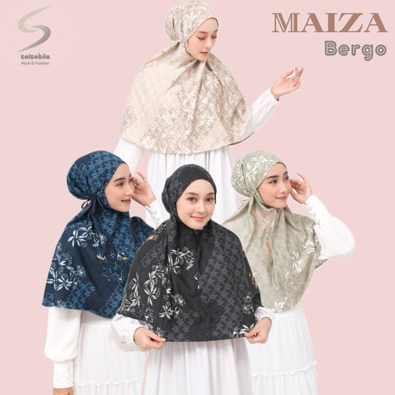 Hijab Bergo Maxmara Import Premium||Hijab Bergo Instan|| Maiza Bergo Motif||Bergo Motif Premium||Ber