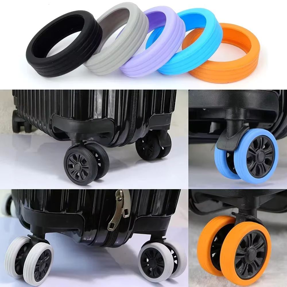 Roda Karet Silikon Koper Isi 4 pcs Roda Karet silikon Universal elastis bisa disesuaikan pada roda manapun seperti koper, roda kursi dan lain lain