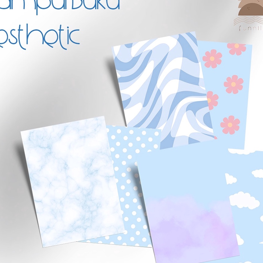 

Extra funnillaco Sampul Buku Sampul Buku Aesthetic Cover Buku A5 B5 Blue Biru