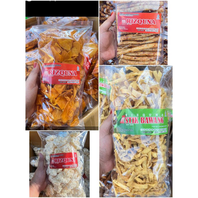 

OLEH OLEH JAWA SNACK RIZQUNA OLEH OLEH SOLO JAJANAN RINGAN RENGGINANG / PISANG AROMA/ STIK BAWANG /KERIPIK MANTANG