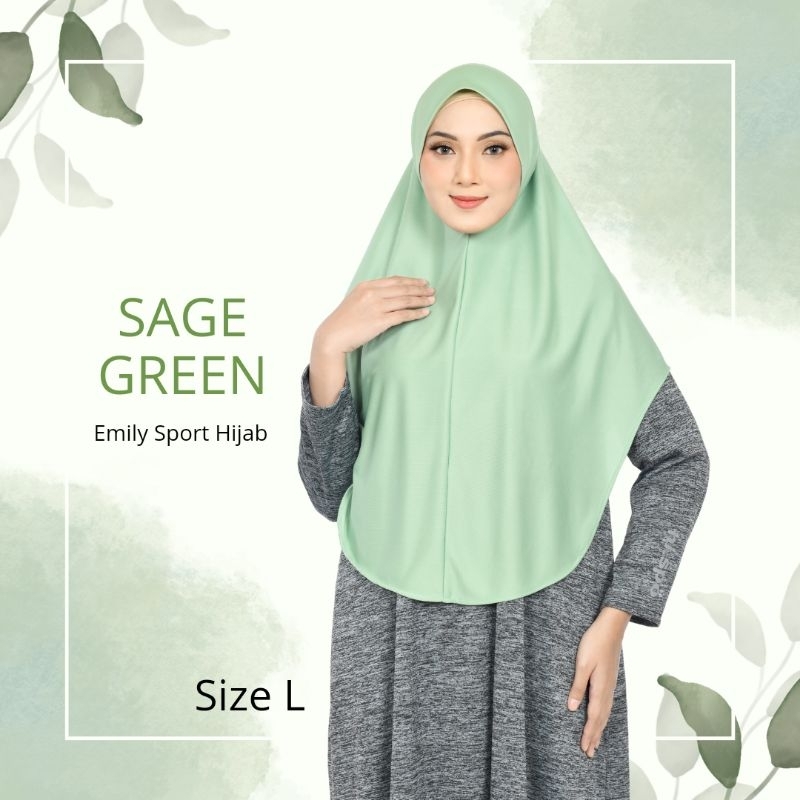 Jilbab Sport Sage Green Emily