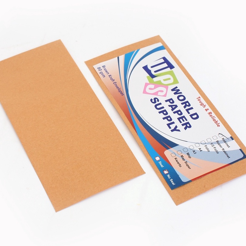 

KP8 WPS Amplop Coklat Ukuran Super Kabinet 14 x27 cm Pak