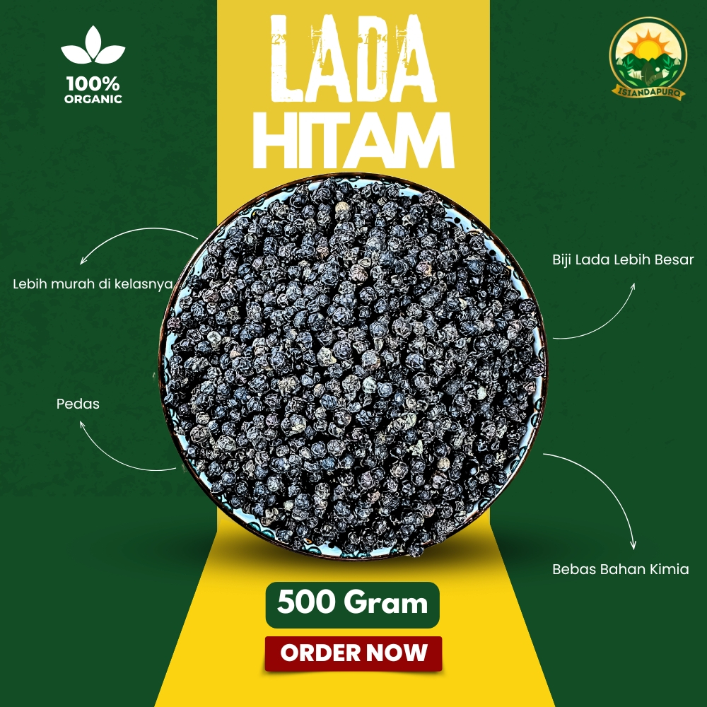 

( GRADE C ) Lada hitam Biji 500 gram / Black Pepper Pure Whole Bean