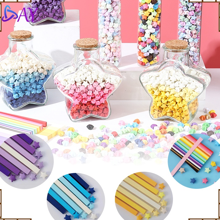 

PROMO TERPOPULER 54pcs Lucky Star KertasOrigami bintangKerajinan Tangan Origami Kertas Strip Quilling Paper Gradient Colorlucky star craft handmade