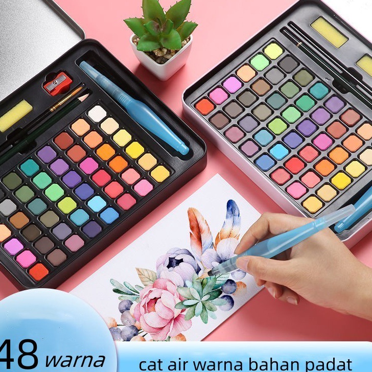 

BURUAN ORDER GAN cat air warna 36 dan 48 warna alat cat air warna per set sudah termasuk kuas dan kertas lukis